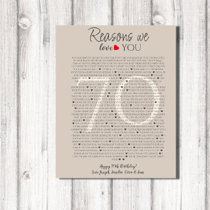 Poster choses que nous aimons à votre sujet 70, 60, 50, a