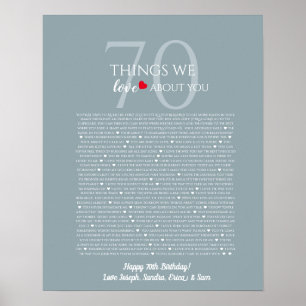 Poster choses que nous aimons chez vous 70, 60, 50, affic