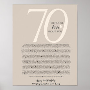 Poster choses que nous aimons chez vous 90,80 70, 60, 50,