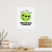 Poster Chou émotionnel amusant Veggie Pun (Cuisine)