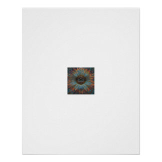 Poster Chou kaleidoscope à l'œil arc-en-ciel Mandala