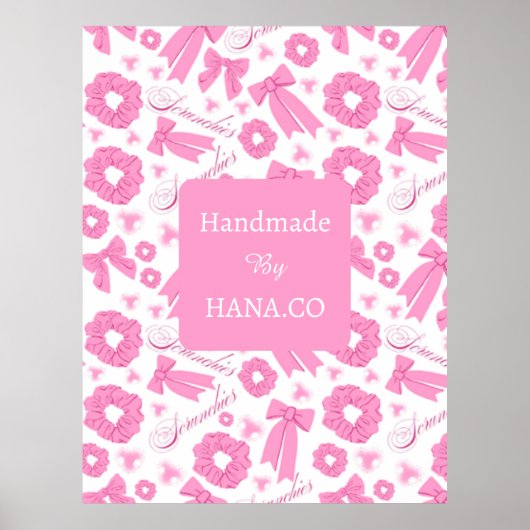 Poster Chouchous Rose Fille Motif Accessoire de Cheveux M (Devant)