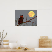 Poster Chouette à grande corne | PLEINE LUNE (Cuisine)