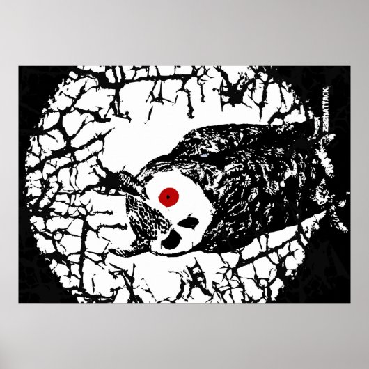 Poster Chouette à l'oeil rouge (Devant)