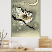 Poster Chouette à longue portée sur une branche d'arbre (Cuisine)