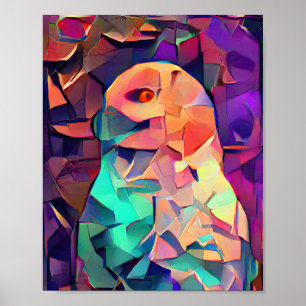 Poster Chouette Abstraite colorée