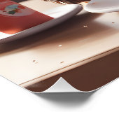 Poster Chouette aimant la pizza au Café (Coin)