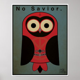 Poster Chouette anti-religion de 11 x 14 po (modèle coule