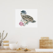 Poster Chouette aquarelle (Cuisine)