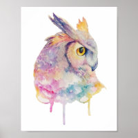 Chouette aquarelle