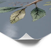 Poster Chouette aquarelle mignonne dans un style floral b (Coin)