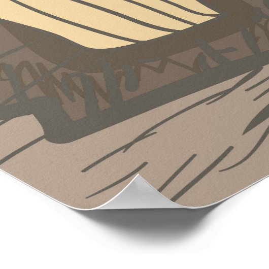 Poster Chouette avec lune (Coin)