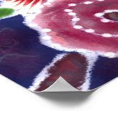 Poster Chouette blanche sur la branche de floraison Bleu (Coin)