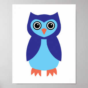 Poster Chouette bleue