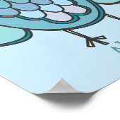 Poster Chouette bleue mignonne Customisée 8x10 (Coin)