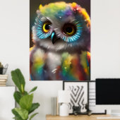 Poster Chouette colorée Fluffée (Bureau à domicile)