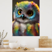 Poster Chouette colorée Fluffée (Cuisine)