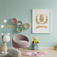 Chouette couchée mignonne Enfants Mur de crèche Dé
