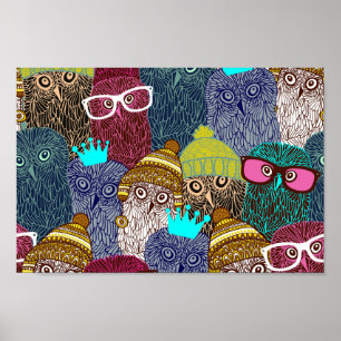 Poster Chouette dans la couronne