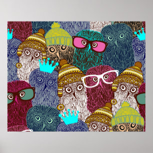 Poster Chouette dans la couronne
