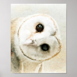 Poster Chouette d'aquarelle mignonne