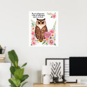 Poster Chouette D'Aquarelle Sur Un Membre Avec De Jolies  (Bureau à domicile)