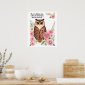 Poster Chouette D'Aquarelle Sur Un Membre Avec De Jolies  (Cuisine)