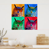 Poster Chouette d'art pop (Cuisine)