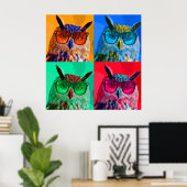 Poster Chouette d'art pop (Bureau à domicile)