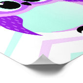 Poster Chouette de dessin animé mignonne et unique sur pé (Coin)