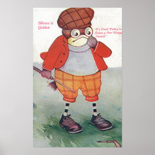 Poster Chouette de golf Remarquer le silence est doré (Devant)