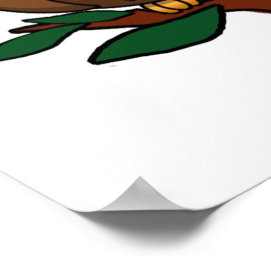 Poster Chouette de graduation en dessin mignonne avec Cas (Coin)