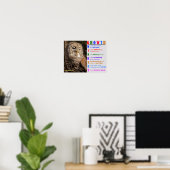 Poster Chouette de l'état d'esprit de croissance (Bureau à domicile)