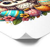 Poster Chouette de Pâques aux oreilles de lapin (Coin)
