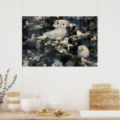 Poster Chouette décorative sur arbre de Noël (Cuisine)