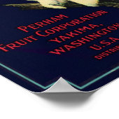 Poster Chouette des neiges Marque Pommes Crate Étiquette (Coin)