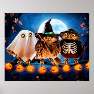Poster Chouette d'Halloween