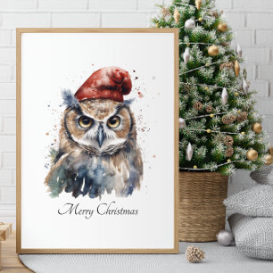 Poster Chouette d'hiver enchantée, personnalisée