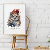 Poster Chouette d'hiver enchantée, personnalisée