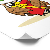 Poster Chouette elfe de Noël avec présent (Coin)