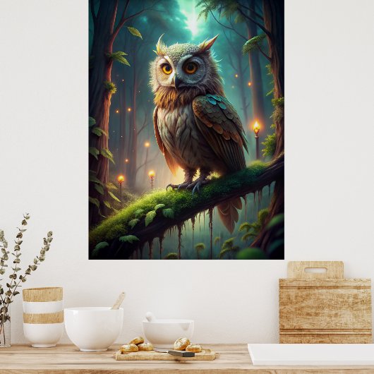 Poster Chouette en forêt (Cuisine)