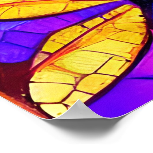 Poster Chouette en mosaïque blanche colorée (Coin)