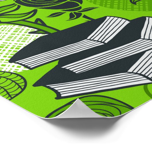 Poster Chouette en roses rouges (Coin)