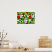 Poster Chouette en roses rouges (Cuisine)