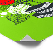 Poster Chouette en roses rouges (Coin)