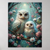 Poster Chouette et bébé (Devant)