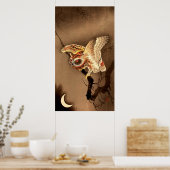 Poster Chouette et croissant Lune Ohara Koson 1926 (Cuisine)