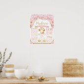 Poster Chouette florale rose 1er anniversaire Jalon Stati (Cuisine)