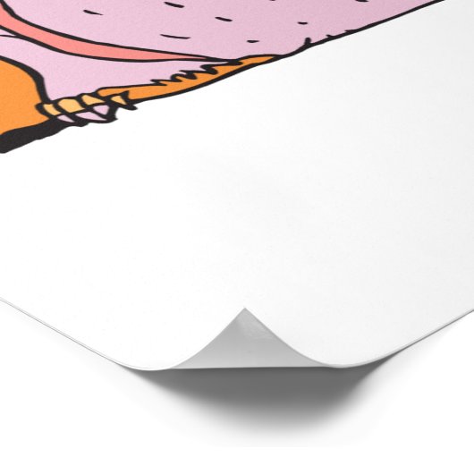 Poster chouette gras drôle (Coin)