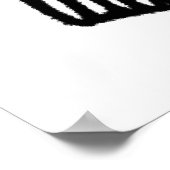 Poster Chouette intelligente ligne noire dessin sur blanc (Coin)